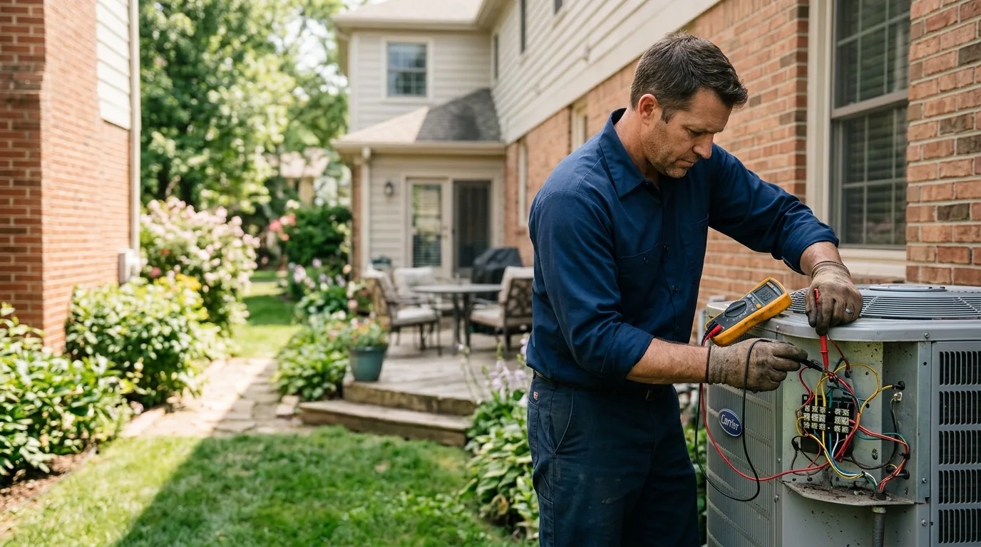 HVAC technician working near Burkett, TX